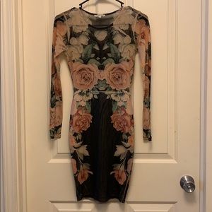 Beautiful sheer nude flower dress.